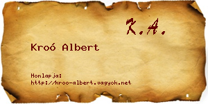 Kroó Albert névjegykártya