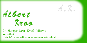 albert kroo business card