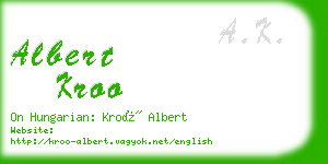 albert kroo business card